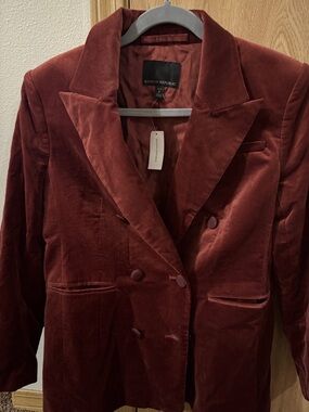 Banana Republic Women's Velvet Blazer Jacket - Burgundy